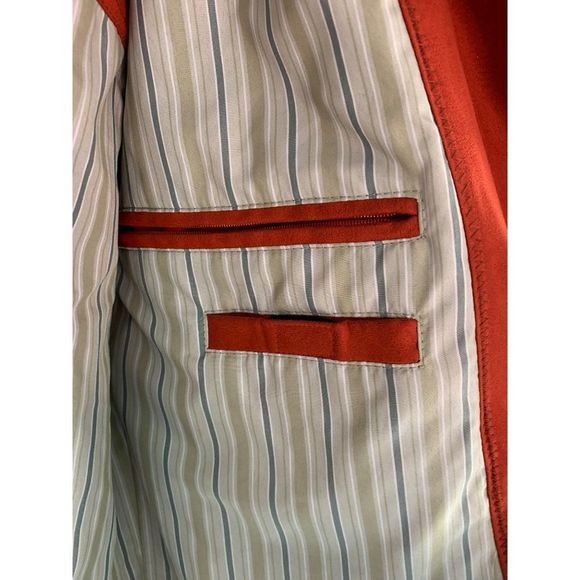 Jupiter Red Vegan Suede Bomber Jacket Mens Size Small 46 EU German 6346 EUC - Picture 8 of 15